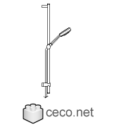 Autocad drawing hand shower assembly dwg , in Bathrooms Detail