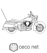 Autocad drawing Harley Davidson Motorcycle Street Glide Model FLHX dwg , in Vehicles Bikes & Motorcycles