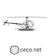 Autocad drawing helicopter with flotation system side view dwg , in Vehicles Aircrafts