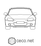 Autocad drawing Honda S2000 roadster automobile car dwg , in Vehicles Cars