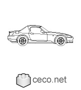 Autocad drawing Honda S2000 roadster with its roof dwg , in Vehicles Cars