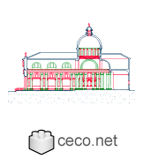 Autocad drawing Il Redentore Venice by Andrea Palladio section dwg dxf , in Architecture