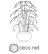 Autocad drawing indoor plant potted green leaves houseplant dwg , in Garden & Landscaping Plants Bushes