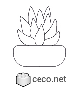 indoor succulent plant in a circular ceramic pot dwg Autocad template , in Garden & Landscaping Plants Bushes