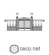 Autocad drawing iron work gate and fence dwg , in Decorative elements