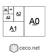 ISO 216 international standard for paper sizes A0 A1 A2 A3 A4 autocad , in Symbols Signs Signals ISO standards