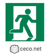 Autocad drawing ISO 7010-E002 Emergency EXIT (right hand) dwg , in Symbols Signs Signals ISO standards