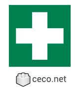 Autocad drawing ISO 7010-E003 First aid sign dwg , in Symbols Signs Signals ISO standards