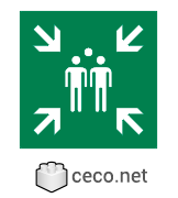 Autocad drawing ISO 7010-E007 Evacuation assembly point , in Symbols Signs Signals ISO standards