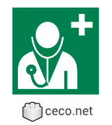 Autocad drawing ISO 7010-E009 location of a doctor for emergencies dwg , in Symbols Signs Signals