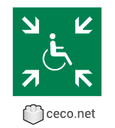 Autocad drawing ISO 7010-E024 Evacuation temporary refuge dwg , in Symbols Signs Signals