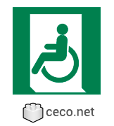 Autocad drawing ISO 7010-E026 Emergency exit for people unable to walk , in Symbols Signs Signals ISO standards
