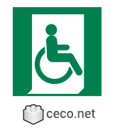Autocad drawing ISO 7010-E030 Emergency exit for people unable to walk , in Symbols Signs Signals ISO standards