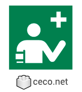 Autocad drawing ISO 7010-E064 First aid responder dwg , in Symbols Signs Signals