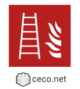 Autocad drawing ISO 7010-F003 Fire Ladder dwg , in Symbols Signs Signals ISO standards