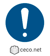 Autocad drawing ISO 7010-M001 General mandatory action sign dwg , in Symbols Signs Signals ISO standards