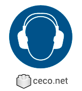 Autocad drawing ISO 7010-M003 Mandatory wear ear protection dwg , in Symbols Signs Signals ISO standards