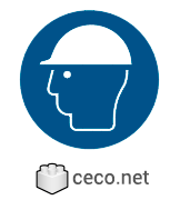 Autocad drawing ISO 7010-M014 Mandatory wear head protection dwg , in Symbols Signs Signals