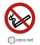 Autocad drawing ISO 7010-P002 No smoking sign dwg , in Symbols Signs Signals