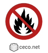 Autocad drawing ISO 7010-P003 No fires 01 prohibition sign dwg , in Symbols Signs Signals