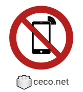 Autocad drawing ISO 7010-P013 No activated mobile phone modern dwg , in Symbols Signs Signals ISO standards