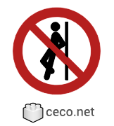 Autocad drawing ISO 7010-P041 No leaning against dwg do not lean sign , in Symbols Signs Signals