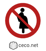 Autocad drawing ISO 7010-P042 Not for pregnant women safety compliance , in Symbols Signs Signals