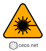 Autocad drawing ISO 7010 W004 Laser beam warning dwg , in Symbols Signs Signals ISO standards
