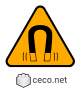 Autocad drawing ISO 7010-W006 Magnetic field warning dwg , in Symbols Signs Signals