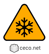 Autocad drawing ISO 7010-W010 Low temperature hazard dwg , in Symbols Signs Signals