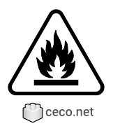 Autocad drawing ISO 7010 - W021 Warning Flammable material sign 02 dwg , in Symbols Signs Signals