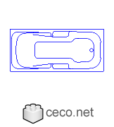 Autocad drawing Jacuzzi 1 whirlpool bath jets of water to massage dwg , in kitchen & bathroom