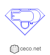 Autocad drawing Jacuzzi 3 jets of water massage body bath bathtubs dwg , in kitchen & bathroom