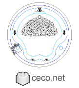 Autocad drawing Jacuzzi 5 whirlpool bath two people bathrooms dwg , in kitchen & bathroom