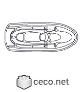 Autocad drawing Jet Ski 1 plan view water scooter dwg , in Vehicles Boats & Ships