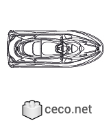 Autocad drawing jet ski 2 top view water scooter dwg , in Vehicles Boats & Ships