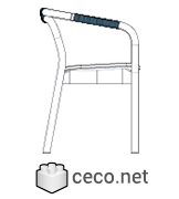 Knot Chair Autocad drawing side view dwg , in Furniture