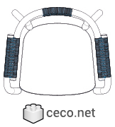 Knot Chair Autocad drawing top view dwg , in Furniture