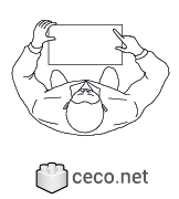 Autocad drawing man holding a box top view dwg , in People Men