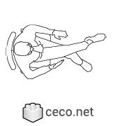 Autocad drawing man sitting in a chair plan view dwg , in People Men