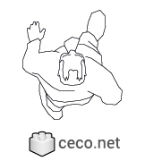 Autocad drawing man walking 01 top view dwg , in People Men