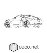 Autocad drawing Nissan 350Z sport car coupe automobile - sideway 2 dwg , in Vehicles Cars