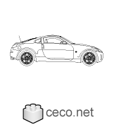 Autocad drawing Nissan 350Z sports car right side dwg , in Vehicles Cars