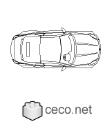 Autocad drawing Nissan 350Z sports car - top view dwg , in Vehicles Cars