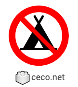 Autocad drawing No camping No camper icon dwg dxf , in Symbols Signs Signals ISO standards