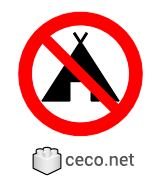 Autocad drawing No Camping no tents dwg dxf , in Symbols Signs Signals ISO standards