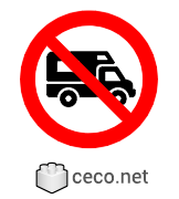 Autocad drawing No motor homes no caravans 02 dwg dxf , in Symbols Signs Signals ISO standards