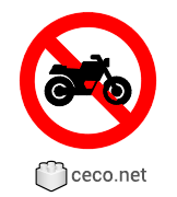 Autocad drawing No motorcycle parking warning sign 01 dwg , in Symbols Signs Signals ISO standards