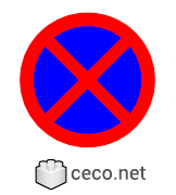 Autocad drawing No parking no stopping sign dwg , in Symbols Signs Signals ISO standards