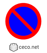 Autocad drawing No Parking sign 01 dwg , in Symbols Signs Signals ISO standards